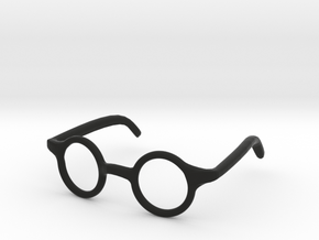 Eye Glasses Frame Circle: FOR MSD BJD doll size in Black Natural Versatile Plastic