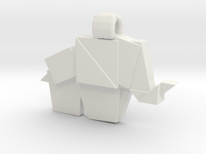 Origami Elephant 25mm in White Natural Versatile Plastic