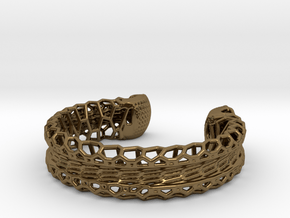 Skeletonized Voronoi Bracelet in Polished Bronze
