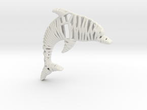 Dolphin Pendant in White Natural Versatile Plastic