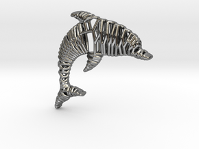 Dolphin Pendant in Fine Detail Polished Silver