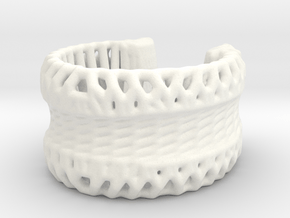 Voronoi Light Weight Ring in White Processed Versatile Plastic
