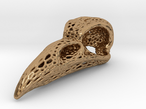 Voronoi Raven Skull Reduced Material in Polished Brass