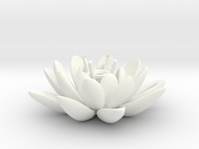 Lotus Necklace For Diamond Ø5mm Medium in White Processed Versatile Plastic