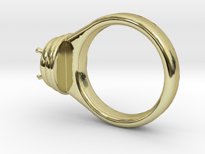 Alessa Design Ring Ø17.83mm  Ø8 Mm Diamond Fit in 18k Gold Plated Brass
