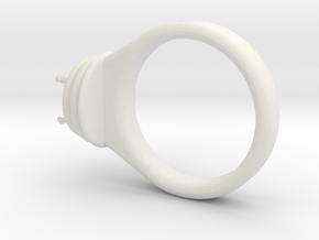 Alessa Design Ring Ø17.83mm  Ø8 Mm Diamond Fit in White Natural Versatile Plastic