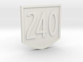 Immortan Joe "240" Codpiece Badge / Emblem in White Natural Versatile Plastic