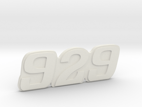Immortan Joe "929" Codpiece Badge / Emblem in White Natural Versatile Plastic