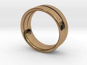 Design Ring Double Split Ø16.60 Mm Size 52 in Polished Brass