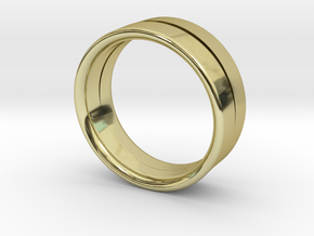 Design Ring Double Split Ø16.60 Mm Size 52 in 18k Gold Plated Brass