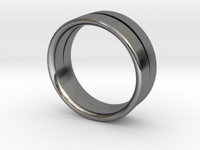 Design Ring Double Split Ø16.60 Mm Size 52 in Fine Detail Polished Silver