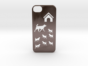 Iphone 5/5s dogs case in Polished Bronze Steel