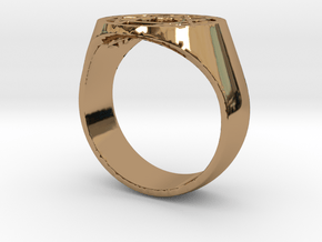 Enneagram Ring - Thick Band - Size 11 in Polished Brass