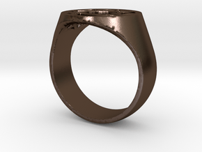 Enneagram Ring - Thick Band - Size 11 in Polished Bronze Steel