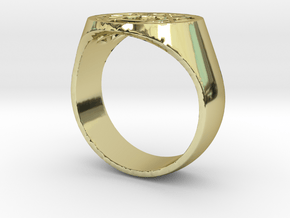 Enneagram Ring - Thick Band - Size 11 in 18k Gold Plated Brass