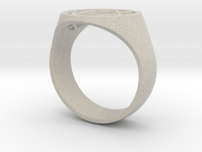Enneagram Ring - Thick Band - Size 11 in Natural Sandstone