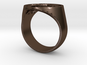 Enneagram Big Ring - Size 10.5 in Polished Bronze Steel
