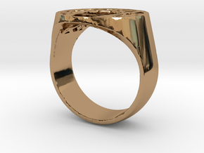Enneagram Big Ring - Size 10.5 in Polished Brass