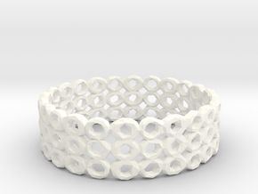 Ring Bracelet Low Polygon in White Processed Versatile Plastic
