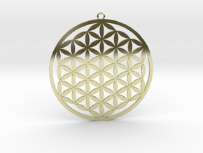 Flower Of Life Pendant in 18k Gold Plated Brass