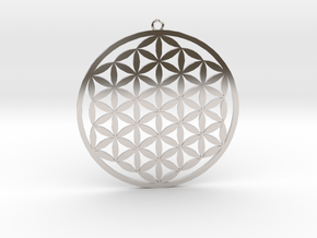 Flower Of Life Pendant in Rhodium Plated Brass