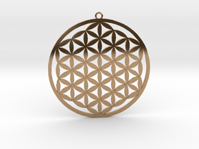 Flower Of Life Pendant in Polished Brass