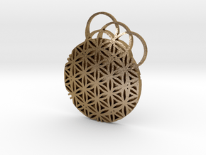 Flower Of Life Pendent in Polished Gold Steel