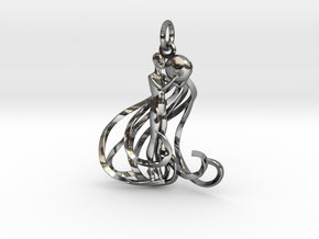 Aquarius Zodiac Pendant in Fine Detail Polished Silver