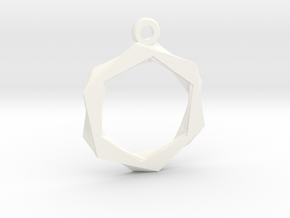 High Class Hexagon Pendant in White Processed Versatile Plastic