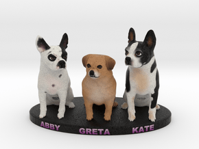 Custom Dog Figurine - Greta Abby Kate in Full Color Sandstone