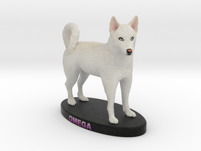Custom Dog Figurine - Omega in Full Color Sandstone