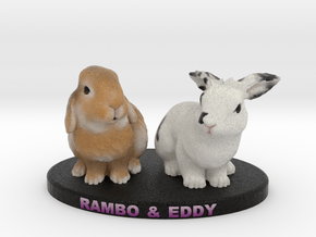 Custom Rabbit Figurine - Eddy Rambo in Full Color Sandstone