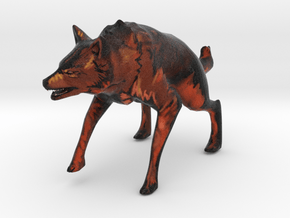 Wolf Pop Art Figurine in Full Color Sandstone: 1:8