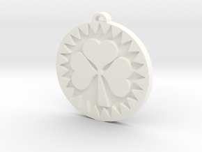 Heart Shamrock in White Processed Versatile Plastic