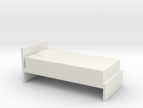 1:24 Simple Twin Bed in White Natural Versatile Plastic