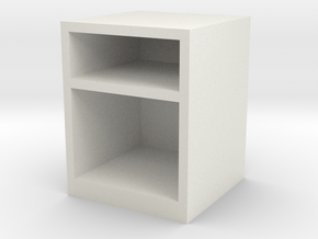 1:24 Simple Bedside Table in White Natural Versatile Plastic