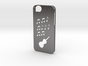 Iphone 5/5s music case  in Polished Nickel Steel