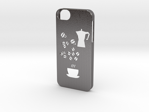 Iphone 5/5s coffee case in Polished Nickel Steel