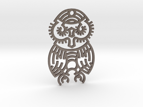 Owl / Búho in Polished Bronzed Silver Steel