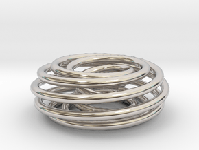 (2, 9) Spiral Torus in Rhodium Plated Brass