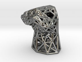 Fight the Power Voronoi Fist in Fine Detail Polished Silver