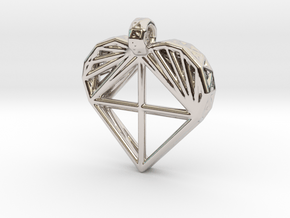 Voronoi Heart Pendant in Platinum