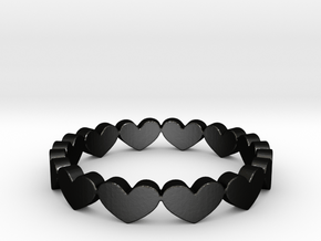 Hearts Ring Size 11 in Matte Black Steel