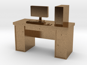  HO scale PC with desk in Natural Brass