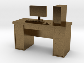  HO scale PC with desk in Natural Bronze