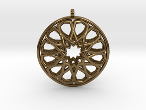 Islamic Inspired 3D Pendant in Polished Bronze