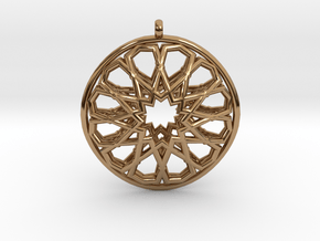 Islamic Inspired 3D Pendant in Polished Brass