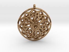 Islamic Inspired 3D Pendant in Polished Brass