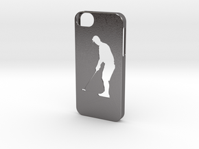 Iphone 5/5s golf case in Polished Nickel Steel