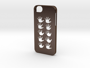 Iphone 5/5s hand case in Polished Bronze Steel